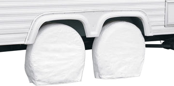 Classic Accessories Over Drive RV Wheel Covers, Wheels 37" - 41" Diameter (bus), 9.25" Tire Width, Snow White 37" - 41" diameter tires, up to 9" wide White