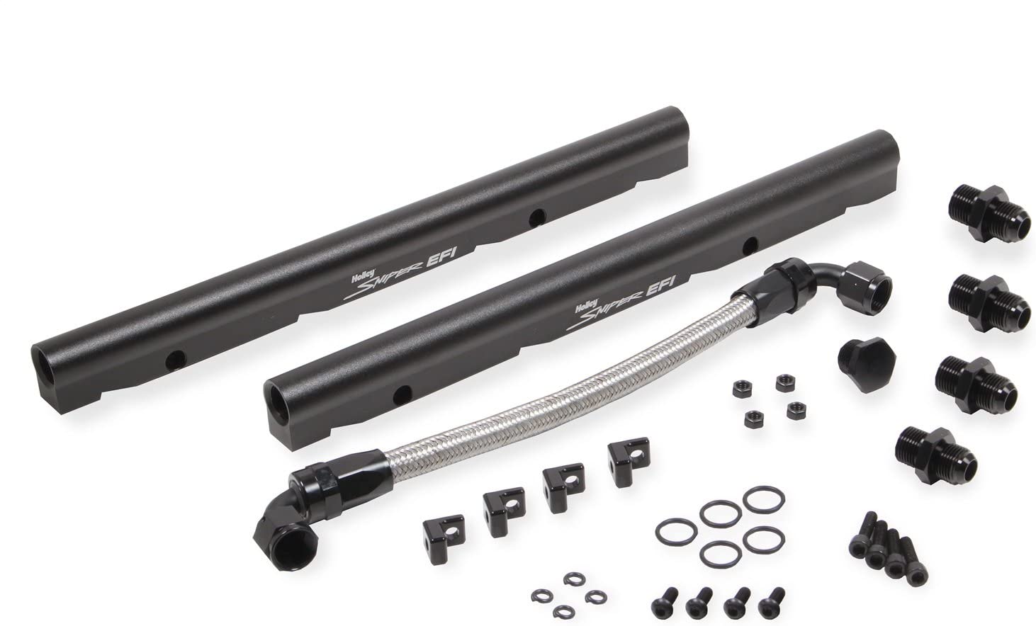 Holley 850013 EFI Fuel Rail Kit w/Sniper Logo Billet Aluminum Incl. Both Rails/Crossover Line/Hardware for Use w/OE LS3 Intake Manifold EFI Fuel Rail Kit
