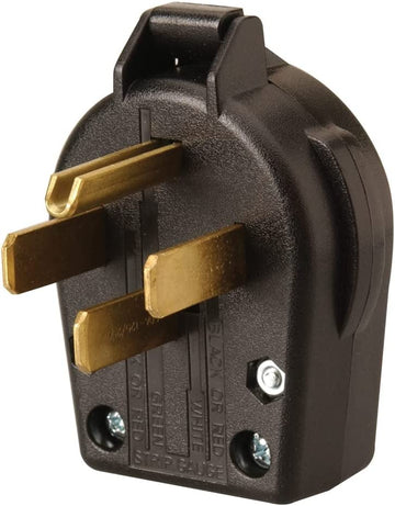 Coleman Cable 95433308 50-Amp Replacement Male RV Plug End, Black