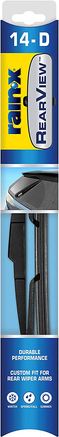 Rain-X 850024 RearView 14-D Rear Wiper Blade, 14 Inch Composite Rear Wiper Blade, Fits Snap Claw (Pack Of 1), Automotive Replacement Wiper Blades That Meet Or Exceed OEM Quality And Design Standards
