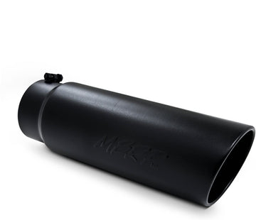 MBRP T5125BLK Black Finish 5" Inlet 18" Length 6" Outer Diameter Angled Rolled End Exhaust Tip
