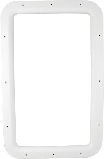 Valterra A77010 Interior Entrance Door Window Frame - 15-3/4" x 24-3/4", White Nu Tru White