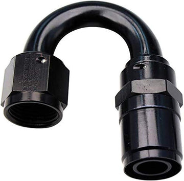 FRAGOLA 2618012 Black 180 Degree, 12 12 an Female Fitting, Hose End, Crimp-On, Anodize