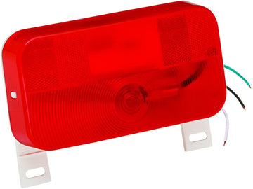 Bragman 92 Series Surface Mount Taillight (Red with License Bracket with White Base)