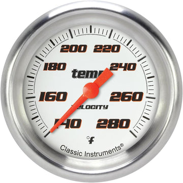Classic Instruments - Velocity Wht 2 5/8 In Water Temp 1/4 (VS326WAPF-04)