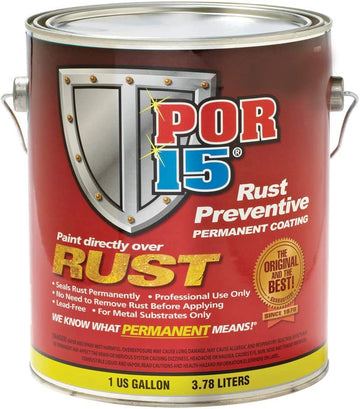 POR-15 Rust Preventive Coating- Semi-Gloss Black - 1 Gl - Stop Rust & Corrosion Permanently, Anti-Rust Non-Porous Protective Barrier 1 gal Semi Gloss Black