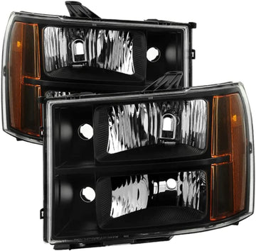 Xtune HD-JH-GSIE07-AM-BK Headlight (GMC Sierra 07-13 Crystal s - Black)