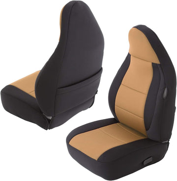 Smittybilt Neoprene Front and Rear Seat Cover Kit (Black/Tan) - 471225