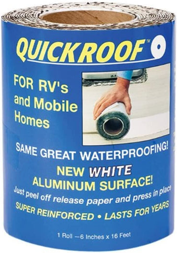 Cofair Products,Inc. Cofair Products WQR625 Quick Roof Pro Aluminum Surface Tape White - 6" x 25'