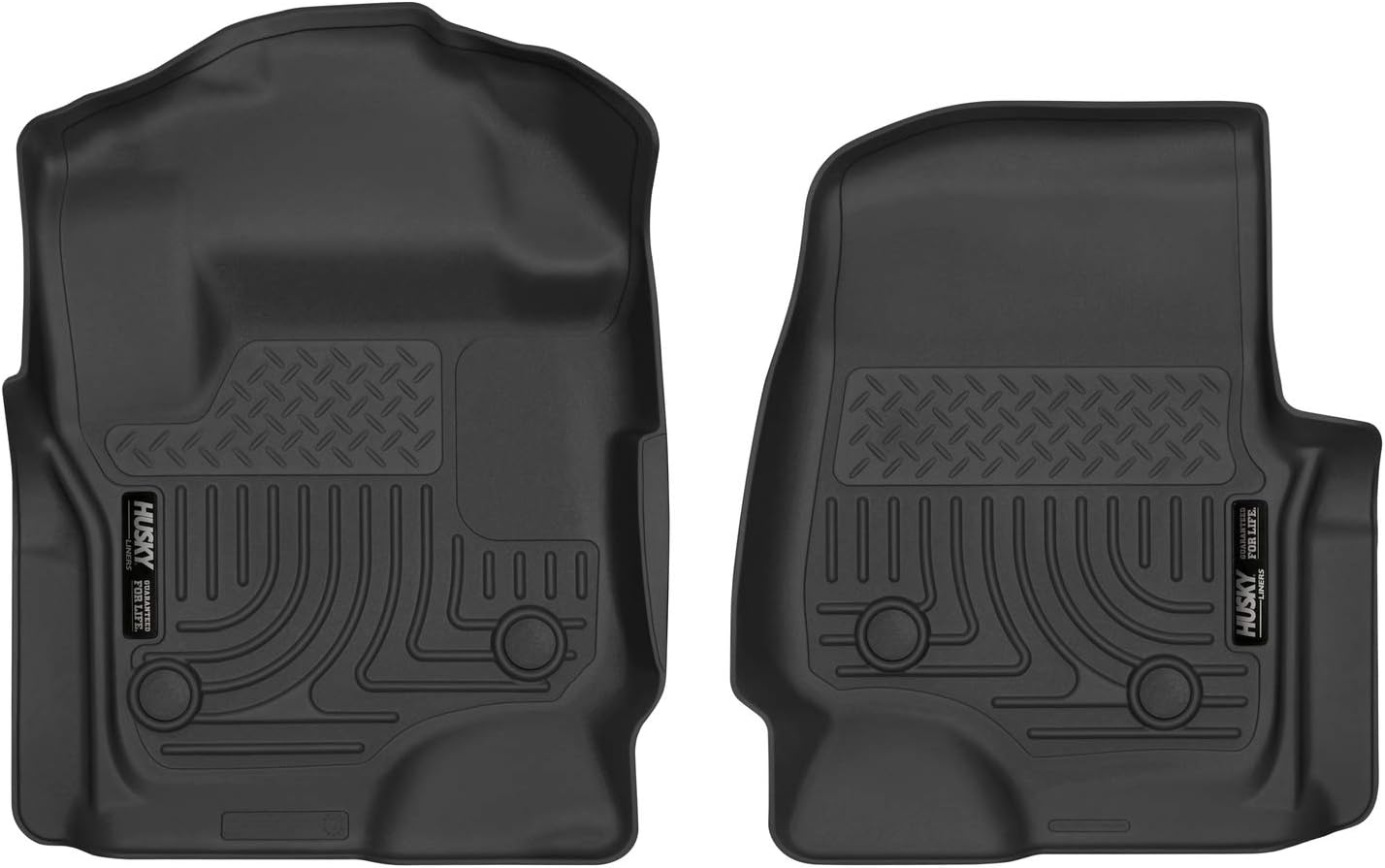 Husky Liners Fits 2017-19 Ford F-250/F-350 Crew Cab/SuperCab - with Vinyl Floor X-act Contour Front Floor Mats Crew Cab (For VINYL Floors) X-act Contour Front Floor Mats Black