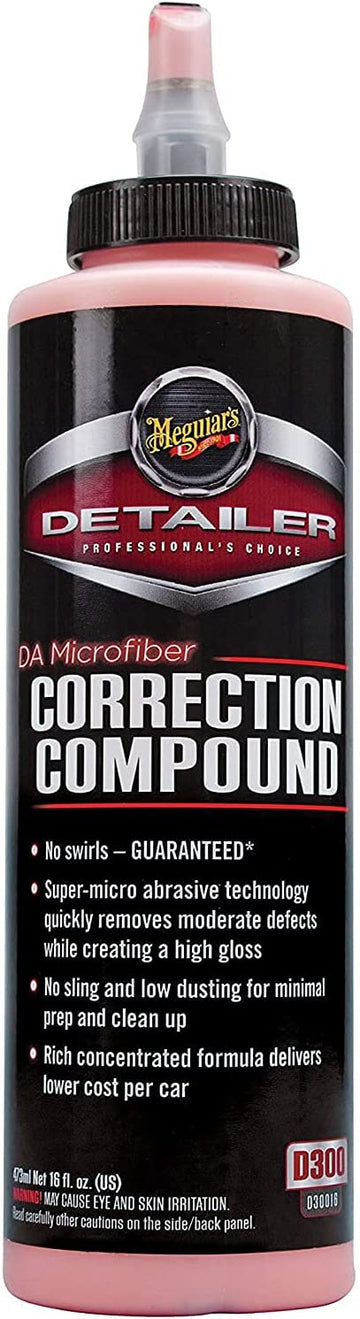 Meguiar's D30016 DA (Dual Action) Microfiber Correction Compound - Auto Compound Removes Surface Defects - 16 Oz Bottle 16 Oz Correction Compound