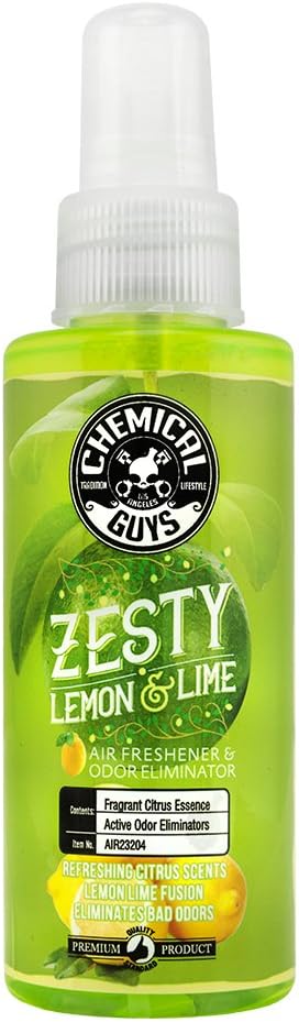 Chemical Guys AIR23204 Zesty Lemon and Lime Air Freshener and Odor Eliminator, 4 oz 4 oz Zesty Lemon