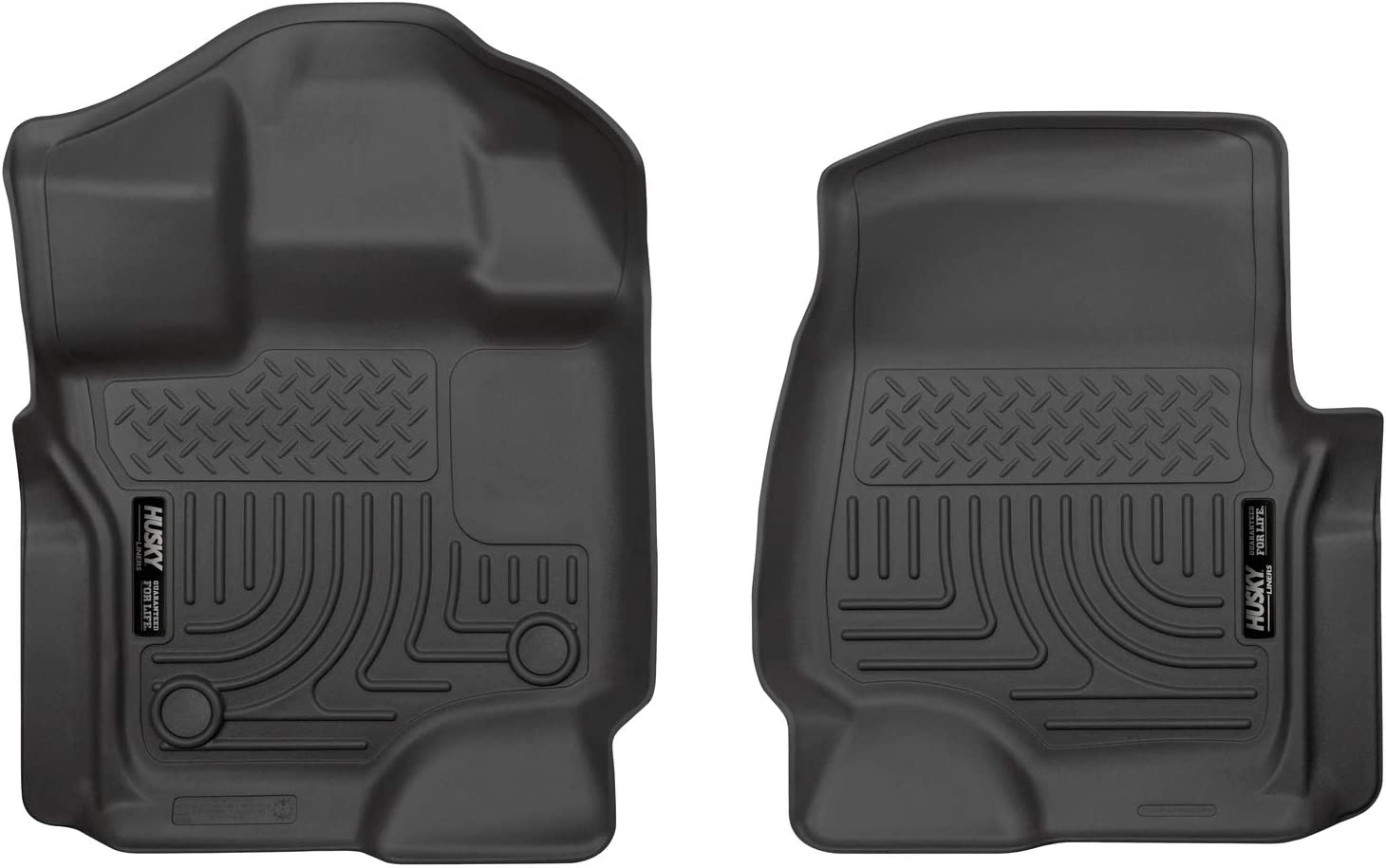 Husky Liners 18361 Black Weather beater Front Floor Liners Fits 2015-2019 Ford F-150 Super Crew Cab, 2015-2019 Ford F-150 Super Cab Black Weatherbeater Front Floor Mats SuperCrew/Super Cab Floor Liners