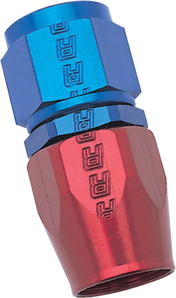 Edelbrock/Russell 610030 Red/Blue Anodized Aluminum -8AN Straight Hose End