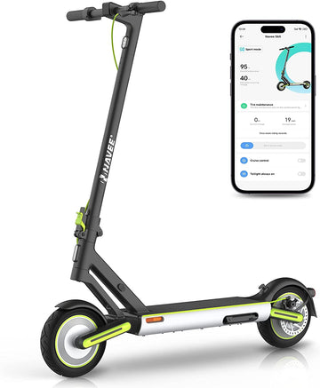 NAVEETECH S65 Electric Scooter Off-Road, 65KM Long Range & 32KM/H E-Scooter Adults with Dual Suspension, 500W Motor and 10"x2.5" Tubeless Self-Sealing Tires Folding Scooter for Commute Travel