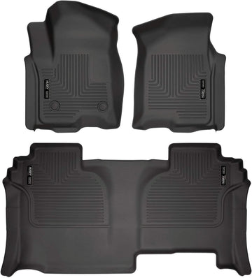 Husky Liners - Weatherbeater | Fits 2019-2023 Chevrolet Silverado/GMC Sierra 1500, 22-23 SLV/SRA 2500,3500 - Double Cab New Body, Front & 2nd Row Liners - Black, 3 pc. | 94031