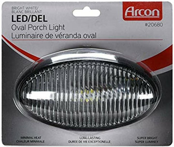 LED BW OVL PRCH LITE WO/SW BLK-CLR