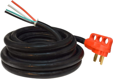 Valterra A10-5025END Mighty Cord 50 Amp Non-Detachable Power Cord w/Handle - 25', Red