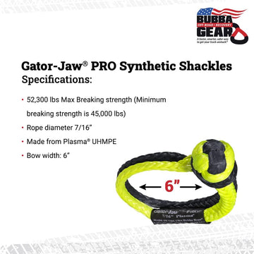Gator-Jaw™ 176745PRO Synthetic Soft Shackle (52,300LB Breaking Strength) Blue & Yellow 52,300LB Breaking Strength Blue & Yellow