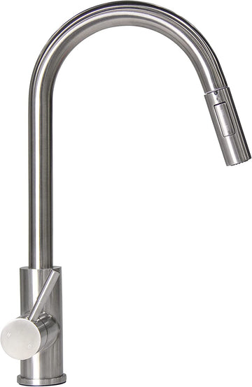 Lippert Components Flow Max 664736 Stainless Steel Pull Down Single Hole Bullet Faucet