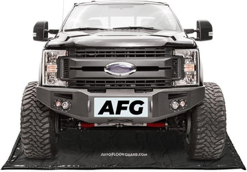 AutoFloorGuard AFG8622 8.5’x22’ Extra Large Heavy Duty Garage Floor Mat for Under Truck for Rain, Ice, and Mud w/ Stay-Put Corner and Telescoping Squeegee XL
