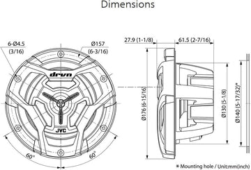 JVC CS-DR6200M Marine Speaker 6.5" 2-Way, Black