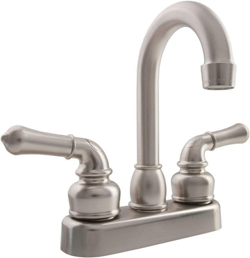Dura Faucet (DF-PB150C-SN) RV Bar Faucet with Classical Levers - 6-inch Spout (Brushed Satin Nickel)