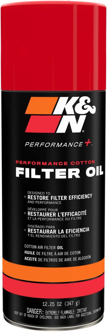 K&N Filters Air Filter Oil - 12.25oz - Aerosol Spray Can, Black (99-0516) 12.25 Ounce