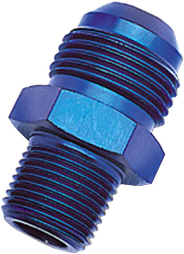Edelbrock/Russell 660450 Blue Anodized Aluminum -6AN Flare to Pipe Straight Adapter