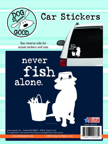 Never Fish Alone Car Sticker Quantity 1
