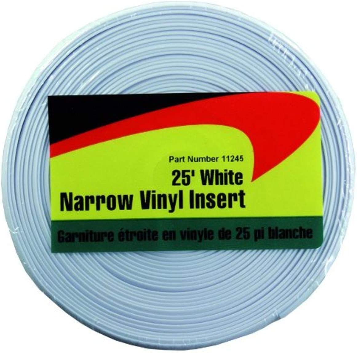 JR Products 11245 White 25' Narrow Vinyl Insert