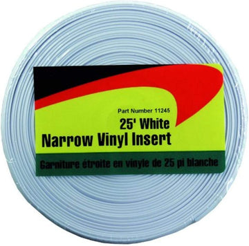 JR Products 11245 White 25' Narrow Vinyl Insert