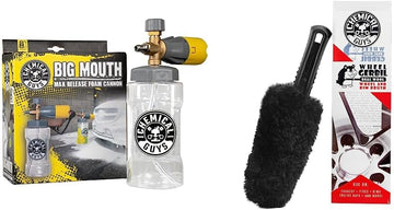 Chemical Guys EQP324 Big Mouth Max Release Foam Cannon (Car Wash, Home Wash & Boat Wash Foam Cannon That Connects to Your Pressure Washer) & Acc_B01 Gerbil Wheel and Rim Brush Foam Cannon + Wheel and Rim Brush