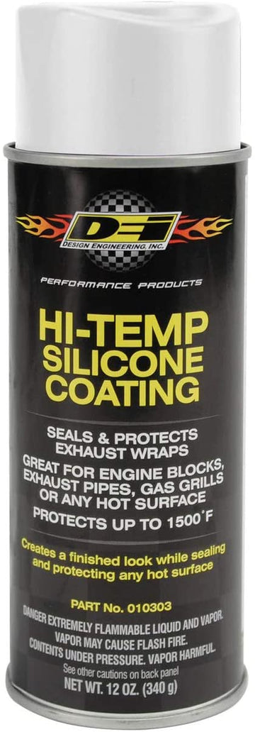 Design Engineering 010303 High-Temperature Silicone Coating Spray, White