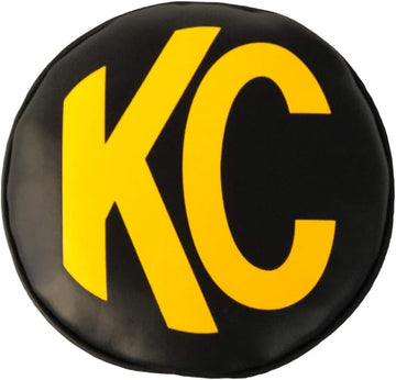 KC HiLiTES 5102 Soft Light Cover 6 in. Round Yellow On Black Vinyl KC Logo Soft Light Cover
