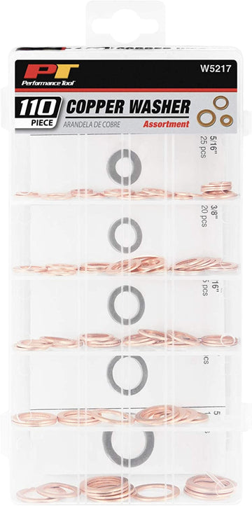 PERFORMANCE TOOL W5217 Wilmar 110 pc. Copper Washer Assort.