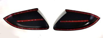 Black Horse Off Road BH-MC6272BLK Black ABS 2 Pieces Tape-On Door Mirror Cover Trims