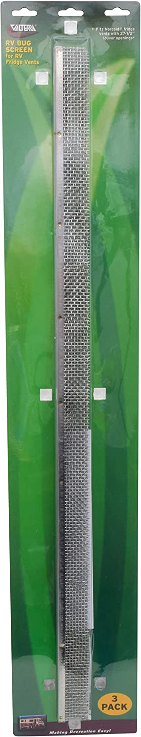 Valterra A10-1312VP Bug Screen for RV Refrigerator Vent - Fits Norcold with 27.5" Louver Opening, Pack of 3 1.3 inches X 27.5 inches