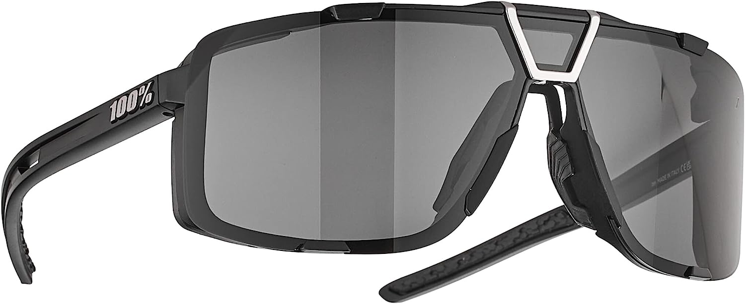 100% Eastcraft Split Lens Sport Performance Sunglasses Round Full Shield MTB Dirt Bike Road Cycling Interchangeable Lenses Matte Black Smoke Lens