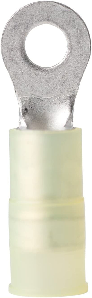 Ancor Marine Grade Electrical Nylon Insulated Double Crimp Funnel Entry Ring Terminals with Insulation Grip Size 10 Screw 12-10 AWG 5 Pack