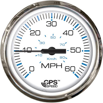 Faria 33850 Chesapeake Stainless Steel Tachometer (7000 RPM) with SystemCheck Indicator (Johnson/Evinrude Outboard) Gas - 4", White