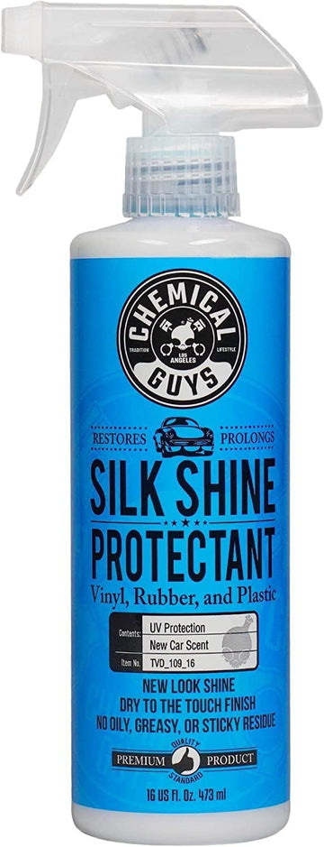 Chemical Guys TVD_109_16 Silk Shine Spray-able Dry-To-The-Touch Dressing and Protectant for Tires, Trim, Vinyl, Plastic and More, Safe for Cars, Trucks, Motorcycles, RVs & More, 16 oz
