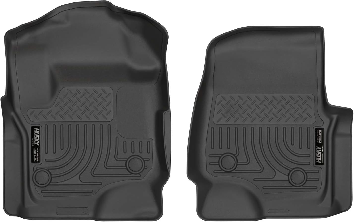 Husky Liners Fits 2017-19 Ford F-250/350 Crew Cab/SuperCab with Vinyl Floors Weatherbeater Front Floor Mats Crew Cab/Super Cab with VINYL Floors Weatherbeater Front Floor Mats