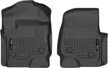 Husky Liners Fits 2017-19 Ford F-250/350 Crew Cab/SuperCab with Vinyl Floors Weatherbeater Front Floor Mats Crew Cab/Super Cab with VINYL Floors Weatherbeater Front Floor Mats