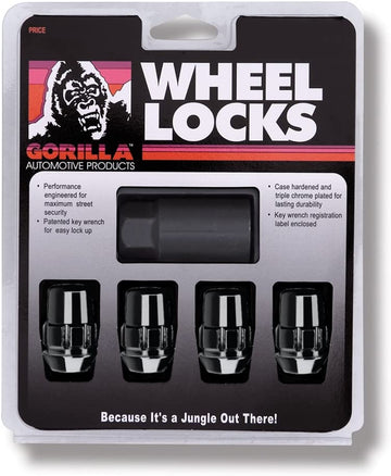 Gorilla Automotive 71621NBC Acorn Black Chrome Wheel Locks (12mm X 1.25 Thread Size)-Pack of 4
