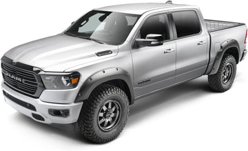 Bushwacker Forge Pocket/Rivet Style Front & Rear Fender Flares | 4-Piece Set, Black, Textured Finish | 58204-08 | Fits 2009-2018 Dodge Ram 1500; 2019-2022 Ram 1500 Classic (Excludes Sport & Express)