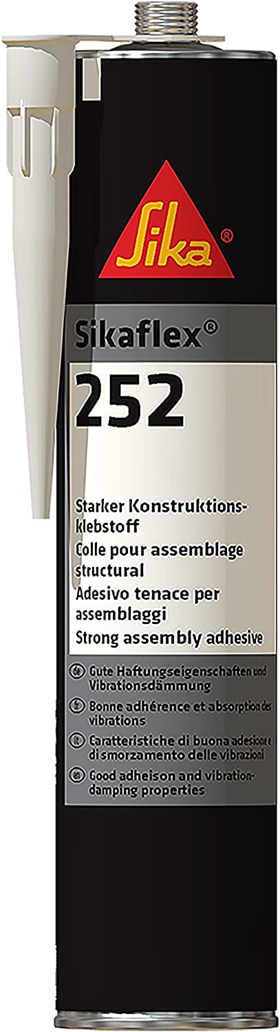 Sikaflex-252, White, Polyurethane-Based, Non-Sag Assembly Adhesive for Structural Joints, 300 mL (10.1 US fl. oz)