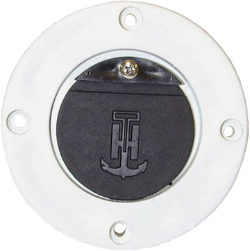 T. H. Marine Scupper Adapter, Flush Mount - White Frame/Black Flapper