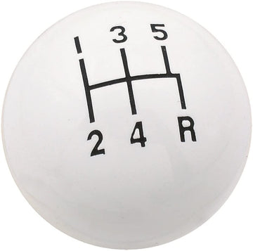 Mr. Gasket 9619 White 3/8-16 UNC Classic 5 Speed Round Ball Shift Knob