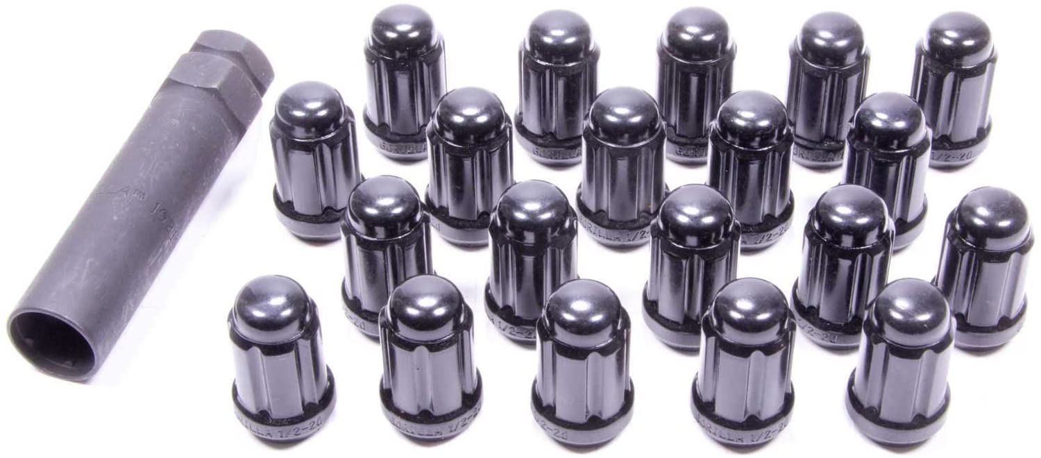 Gorilla Automotive 21183BC 1/2" Black Tuner Lug Nut, (Pack of 20)